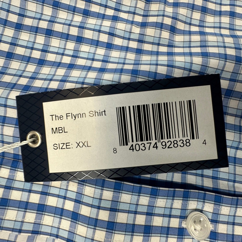 Holderness & Bourne Flynn Sport Shirt Men XXL Marlin Blue Plaid Tailored Fit NEW - Picture 5 of 9